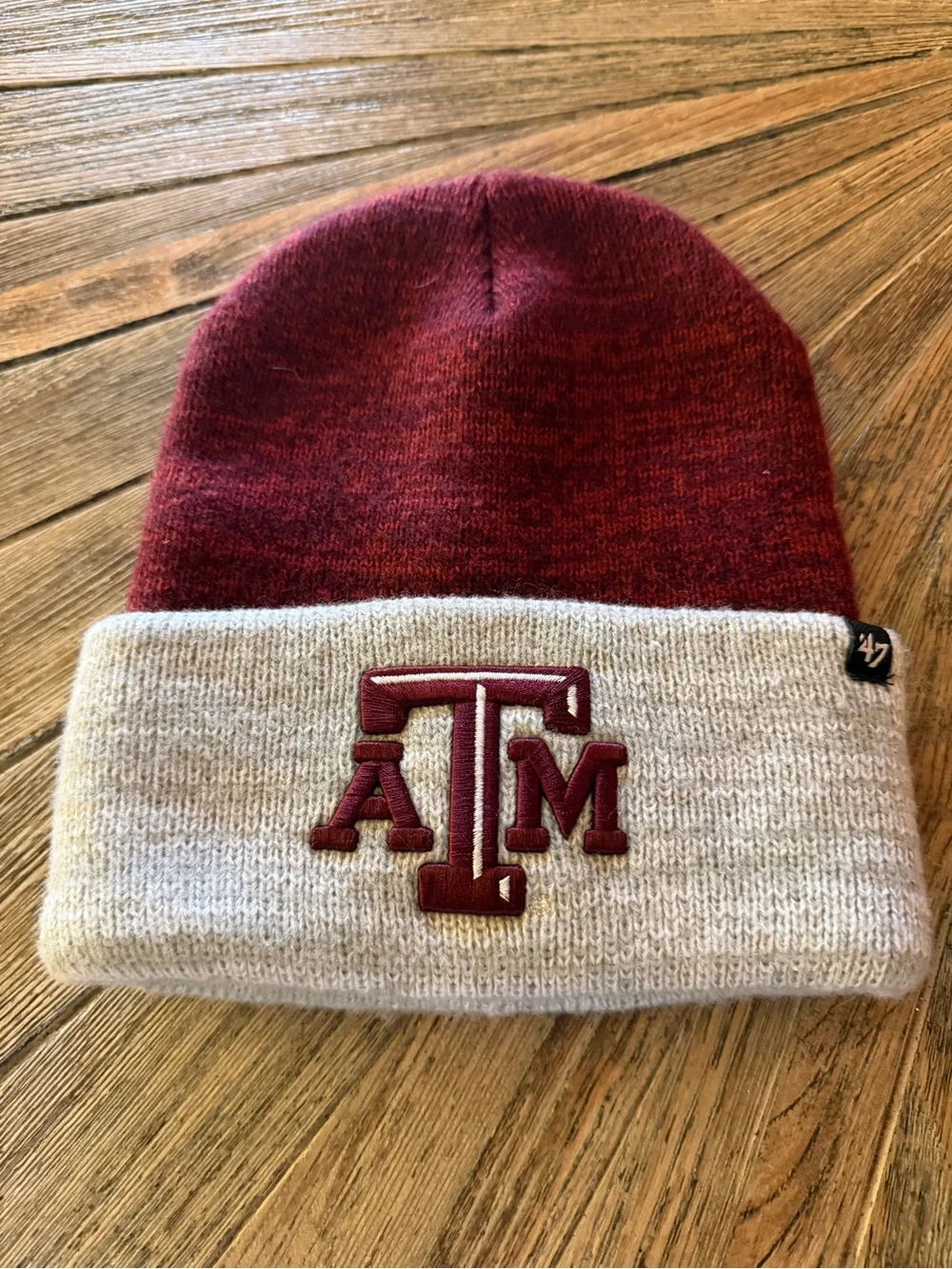 ’47 Brand Texas A&M Aggies Cuffed Knit Beanie Maroon Gray NCAA Hat